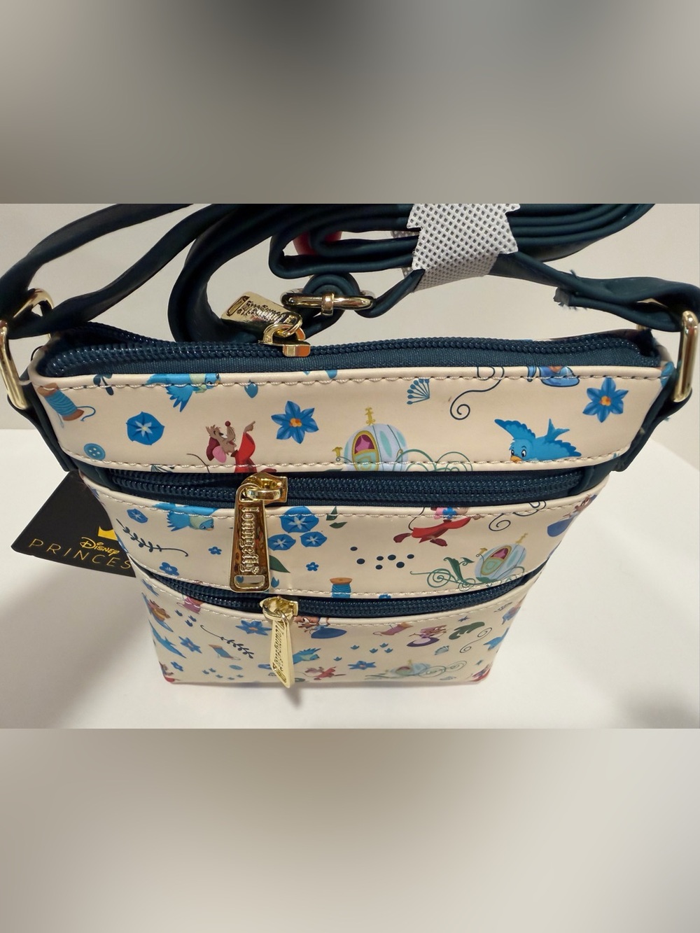 NWT Loungefly Cinderella Icons AOP Crossbody Bag - Picture 7 of 14